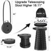 ALEVMOOM Upgraded Collapsible Stool with Cushion & Bag, 18" H Portable Retractable Telescoping Folding Stool for Adults, Lightweight But Sturdy Capacity 600 lbs for Camping Fishing Hiking Travel view 3