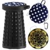 ALEVMOOM Upgraded Telescoping Collapsible Stool with Cushion, Folding Stool with Printing Portable Retractable Foldable Seat Max Load 550lbs for Adults Camping Fishing Outdoor