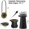 ALEVMOOM Upgraded Telescoping Collapsible Stool with Cushion, Folding Stool with Printing Portable Retractable Foldable Seat Max Load 550lbs for Adults Camping Fishing Outdoor view 2