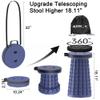 ALEVMOOM Upgraded Collapsible Stool with Cushion & Bag, 18" H Portable Retractable Telescoping Folding Stool for Adults, Lightweight But Sturdy Capacity 600 lbs for Camping Fishing Hiking Travel view 3
