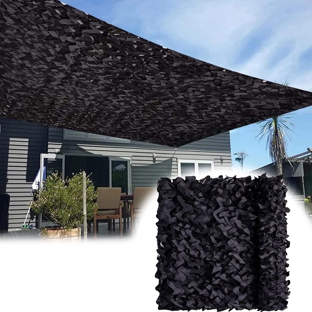 CHEVVY Large Camo Netting Black Camouflage Net 2x3m 2x4m 3x3m 3x4m 3x6m 4x5m 4x6m 5x6m 5x8m 0x10m Blinds for Hunting, Sunshade, Decoration, Fence, Party (Size : 5x8m/16.4x26.2ft)