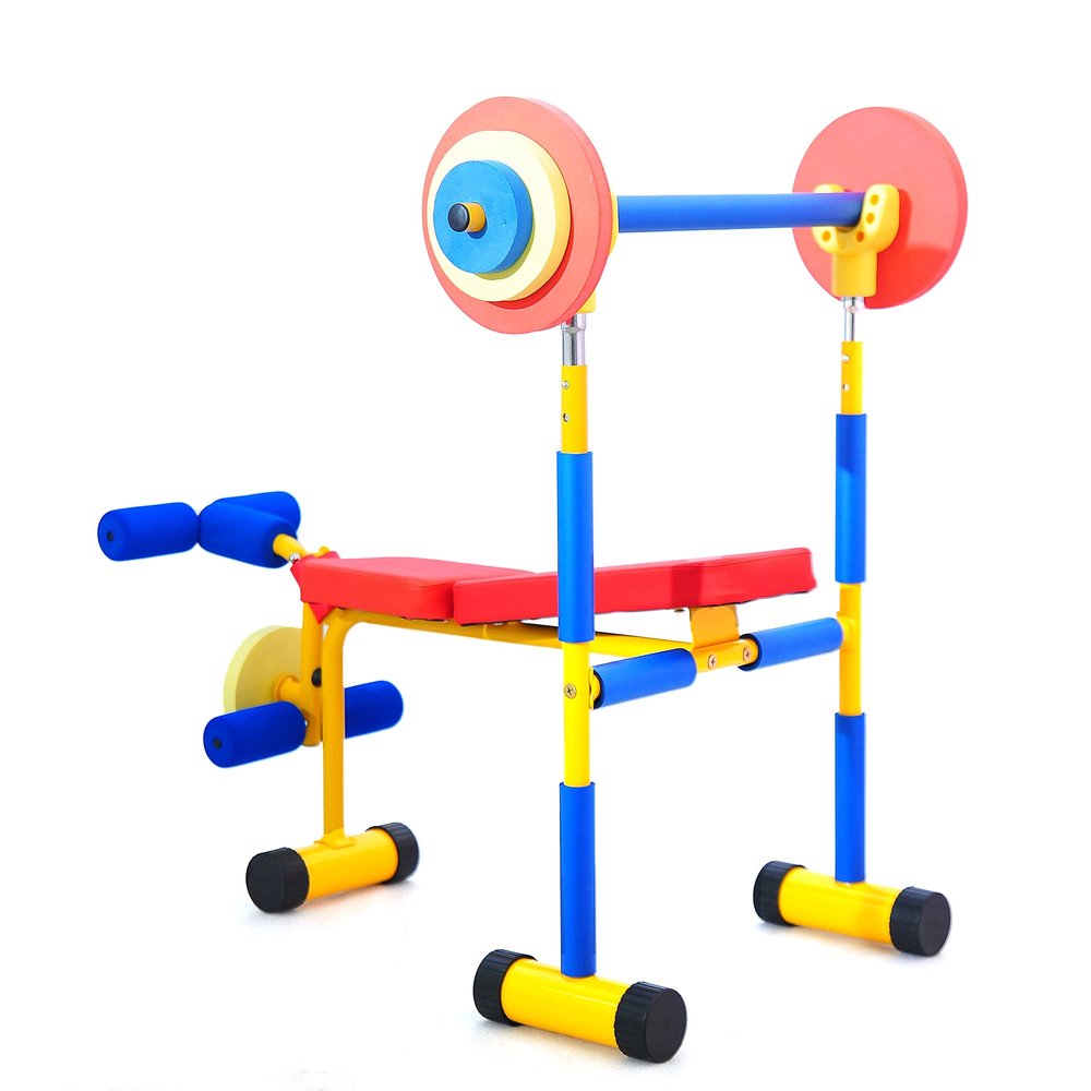 PHASFBJ Fun and Fitness Exercise Equipment for Kids, Weight Bench Set for children Suitable for children aged 6-9 in kindergarten, Suitable for schools, kindergartens, welfare homes