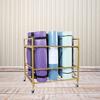 Scpantkend Yoga Mat Storage Rack Large Capacity Foam Roller Standing Holder, Double Layer Floor Yoga Mat Rack Stand with Accessaries, for Gym, Indoor Activities view 3
