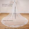 EllieWely Long 1 Tier Lace Wedding Bridal Veil With Metal Comb F10 3 M White view 2