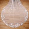 EllieWely Long 1 Tier Lace Wedding Bridal Veil With Metal Comb F10 3 M White view 4