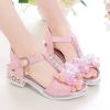 Children Shoes Fashion Thick Soles with Diamond Butterfly Sandals Summer Open Toe Student Dance Girls Wedding Sandals (Pink, 4-4.5 Years Little Child) view 2