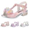 Children Shoes Fashion Thick Soles with Diamond Butterfly Sandals Summer Open Toe Student Dance Girls Wedding Sandals (Pink, 4-4.5 Years Little Child) view 3