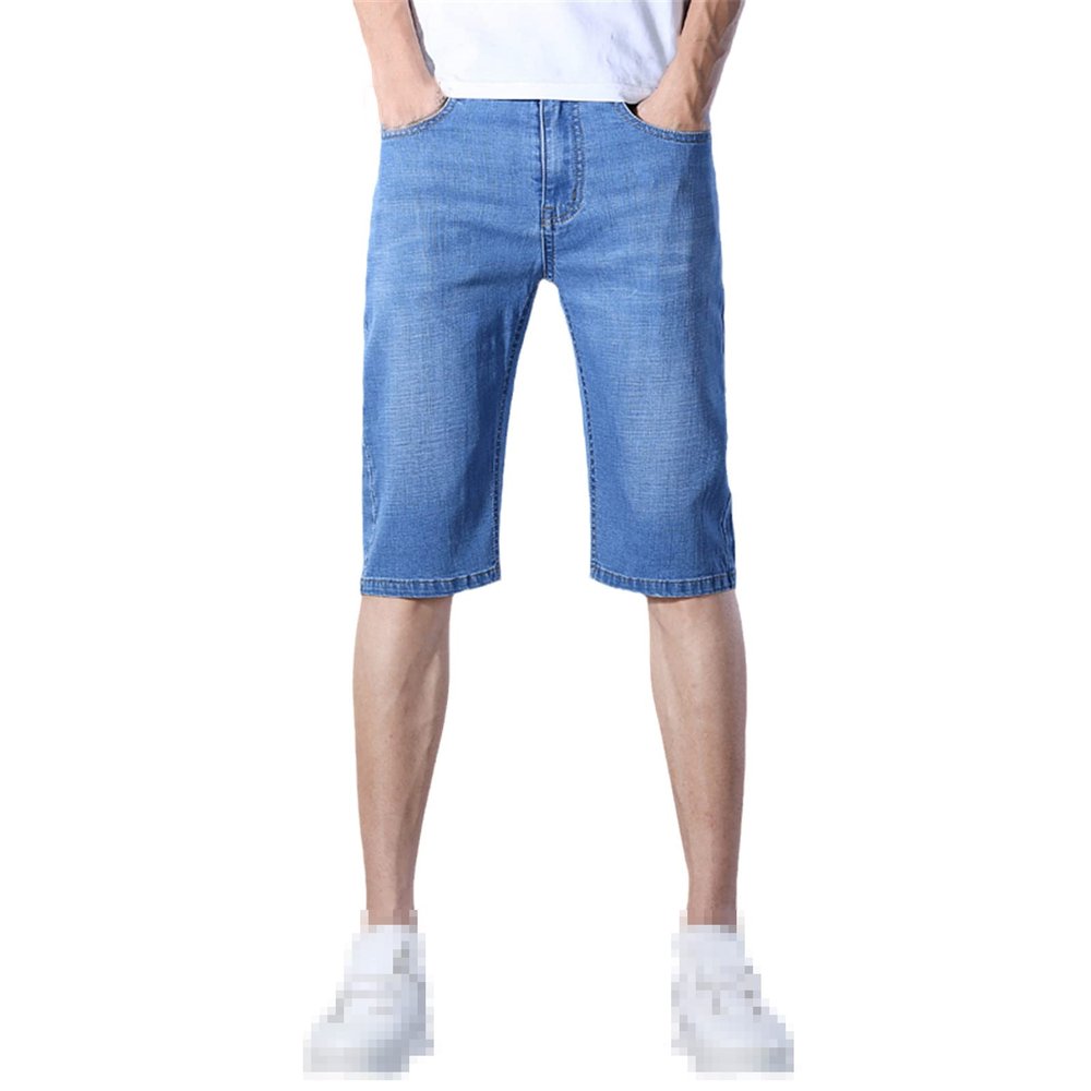 Alloaone Men Shorts Cotton Business Casual Jeans Fashion Men Short
