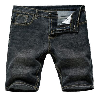 Alloaone Summer Men's Slim Denim Shorts Business Casual Fashion Loose Stretch Jeans
