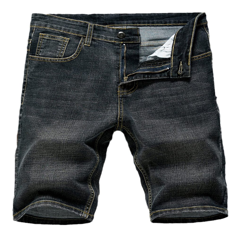 Alloaone Summer Men's Slim Denim Shorts Business Casual Fashion Loose Stretch Jeans