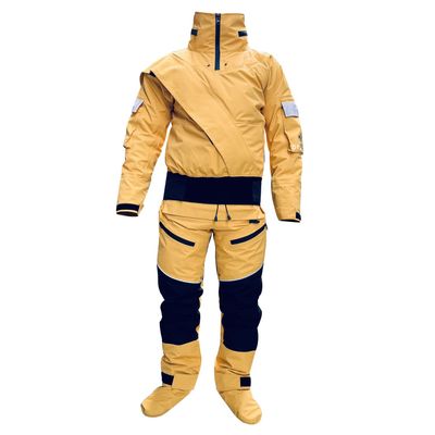 Dry Suits for Men in Cold Water Water Rescue Suit with Detachable Hood for Whitewater Canyoneering Kayaking Exploring (Yellow, X-Large)