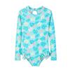 Girls Rash Guard Swimsuit UV 50+ Long Sleeve One Piece Swimwear (as1, Numeric, Numeric_12, Regular) Rainbow view 1