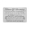 DEGASKEN Granddaughter 21st Birthday Card - Happy 21st Birthday Card for Granddaughter - Birthday Gifts for 21 Year Old Granddaughters - Beautiful Metal Engraved Wallet Cards view 1