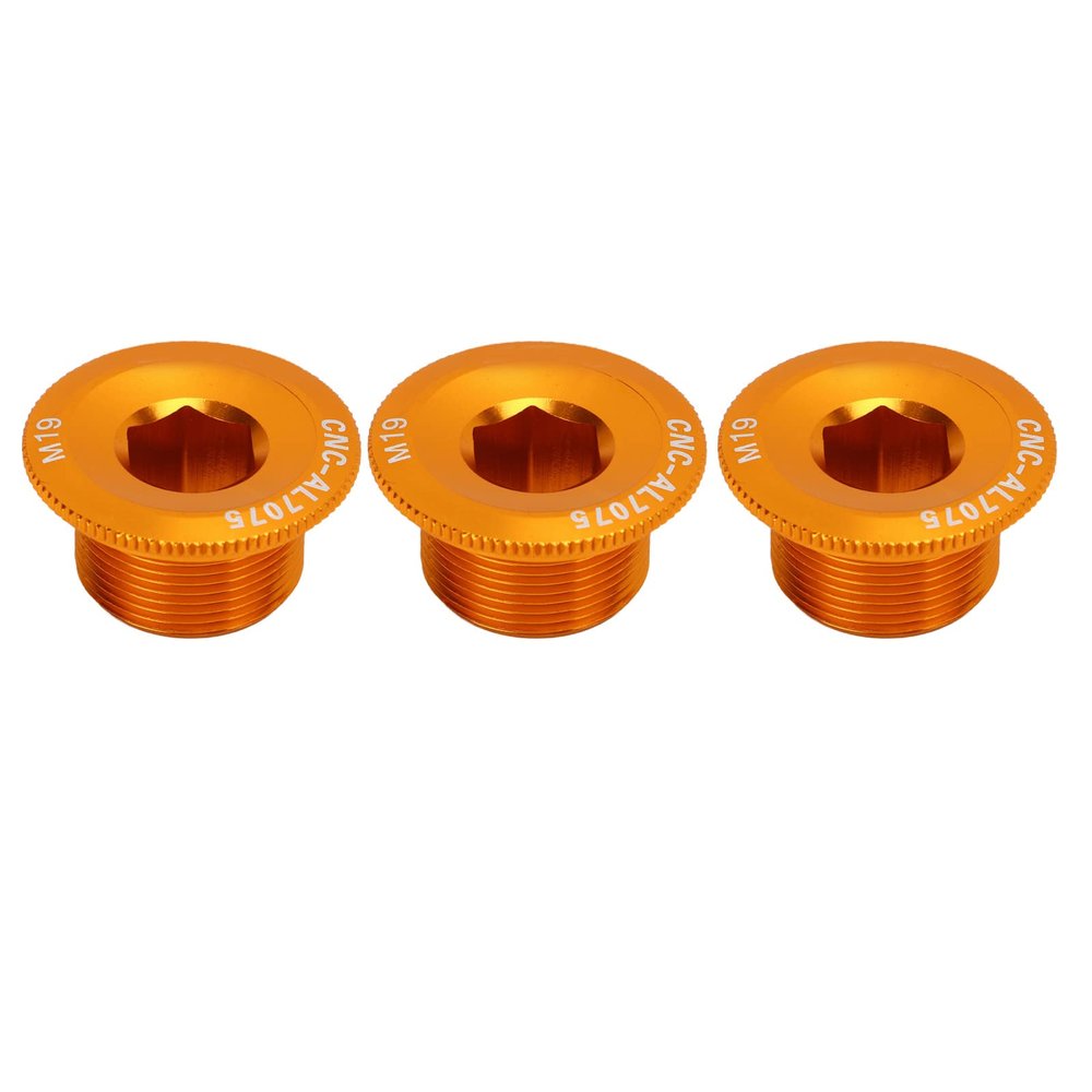 Yosoo M19 Crank Cover Screws, M19 Aluminum Alloy Crank Cover Screws for Mountain (Gold)