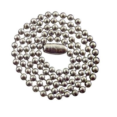 24 Inch Ball Chain Necklace, T304 Stainless Steel 2.4mm, Made in The USA (100 Pack)