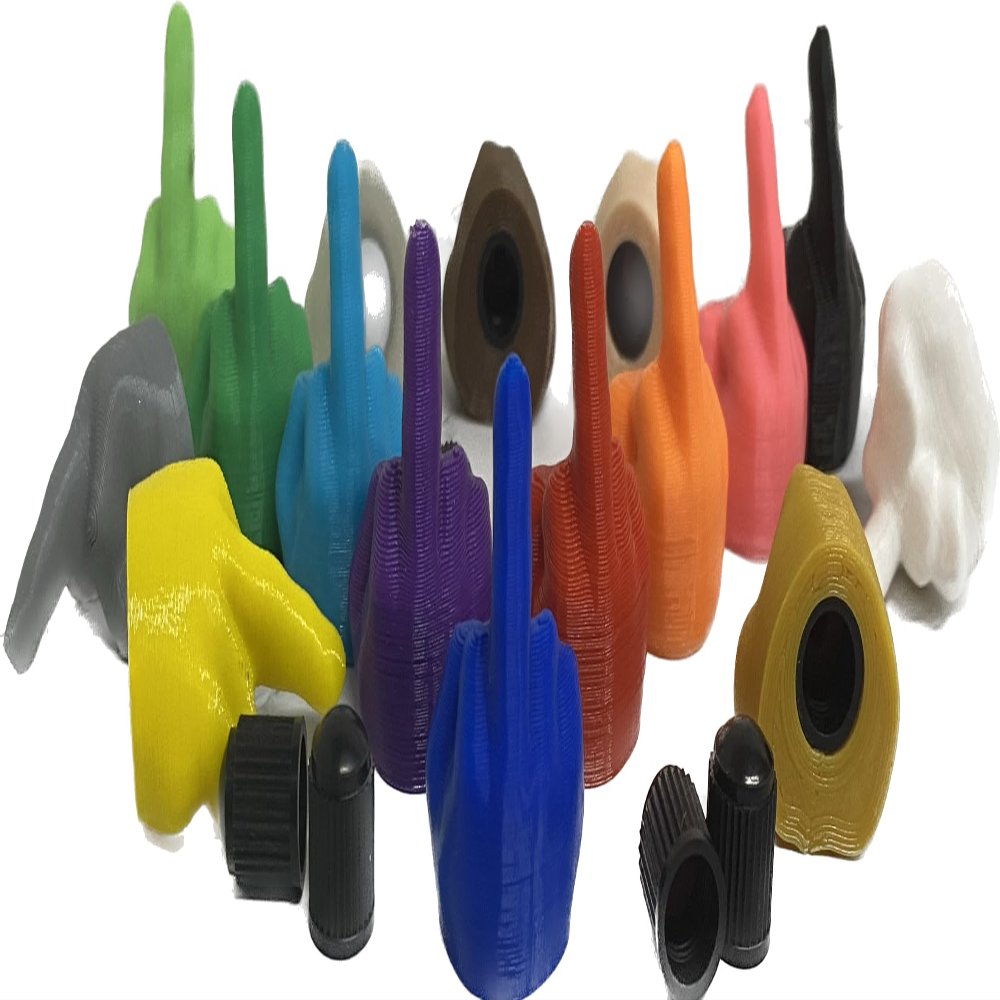 5x Middle Finger Valve Caps - 16 Colors - Made In USA (Blue)