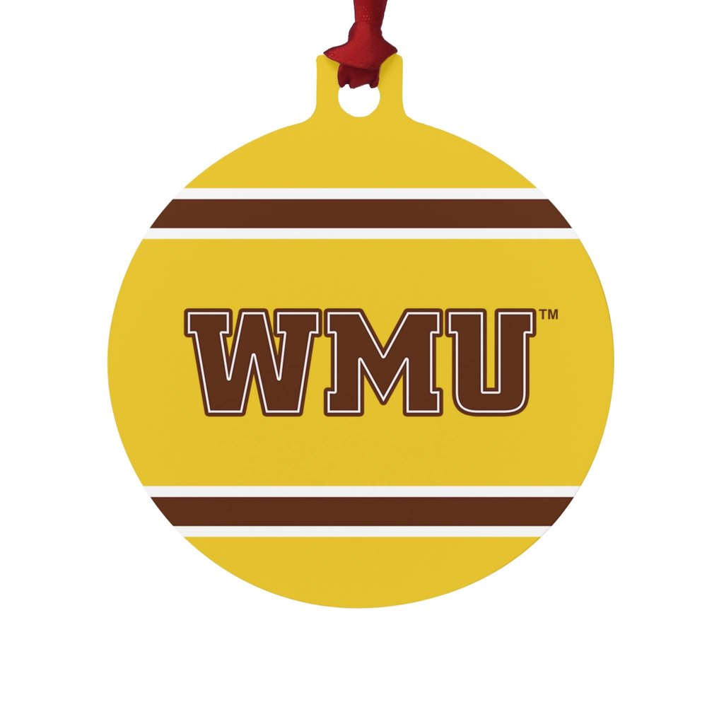 GRAPHICS & MORE Western Michigan University WMU Stripes Aluminum Holiday Christmas Tree Ornament - 3.0" (7.6 cm) x 3.37" (8.6 cm)