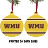 GRAPHICS & MORE Western Michigan University WMU Stripes Aluminum Holiday Christmas Tree Ornament - 3.0" (7.6 cm) x 3.37" (8.6 cm) view 2