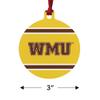 GRAPHICS & MORE Western Michigan University WMU Stripes Aluminum Holiday Christmas Tree Ornament - 3.0" (7.6 cm) x 3.37" (8.6 cm) view 3