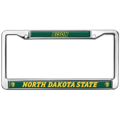 North Dakota State NDSU Bison Logo Full Size Standard License Plate Metal Frame