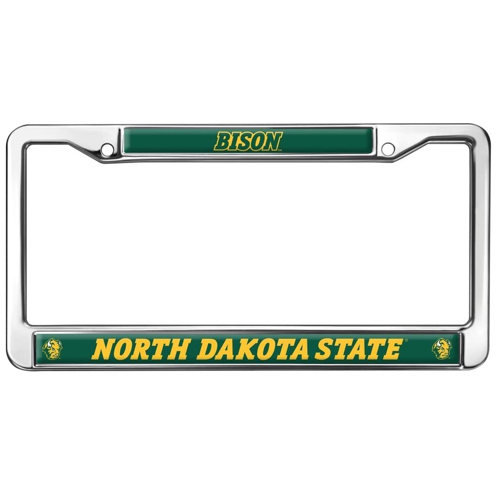 North Dakota State NDSU Bison Logo Full Size Standard License Plate Metal Frame