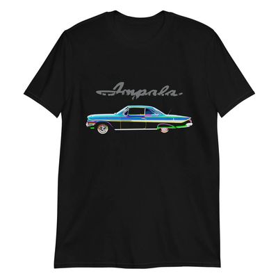1961 Chevy Impala Bubble Top Classic Car Custom Design Short-Sleeve Mens T-Shirt Black