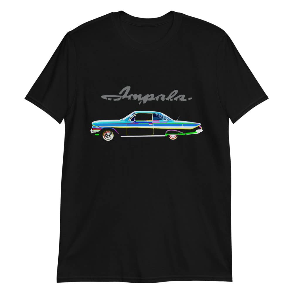 1961 Chevy Impala Bubble Top Classic Car Custom Design Short-Sleeve Mens T-Shirt Black