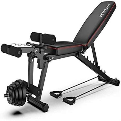 FSunKoFu Weight Bench Training Fitness Gym Adjustable Foldable Incline Decline Flat Workout Bench for Home Gym,Multi Exercise Weights for Men Dumbbells Bench