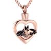 BIAIHQIE Heart Cremation Jewelry Wolf Urn Necklace for Ashes of Loved One Funeral Keepsake Urn Locket Memorial Pendant for Women Men view 1