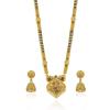 Aport Home Presents Traditional Necklace Pendant Gold Plated Glorious Hand Meena 30 Inch Long 2 Inch Earring Set Mangalsutra/Tanmaniya/Nallapusalu/Black Beads #Aport-2051 view 1