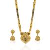 Aport Home Presents Traditional Necklace Pendant Gold Plated Glorious Hand Meena 30 Inch Long 2 Inch Earring Set Mangalsutra/Tanmaniya/Nallapusalu/Black Beads #Aport-2051 view 2