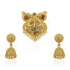 Aport Home Presents Traditional Necklace Pendant Gold Plated Glorious Hand Meena 30 Inch Long 2 Inch Earring Set Mangalsutra/Tanmaniya/Nallapusalu/Black Beads #Aport-2051 view 3