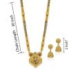 Aport Home Presents Traditional Necklace Pendant Gold Plated Glorious Hand Meena 30 Inch Long 2 Inch Earring Set Mangalsutra/Tanmaniya/Nallapusalu/Black Beads #Aport-2051 view 4