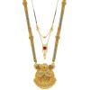 Aport Home Presents Traditional Necklace Pendant Gold Plated Hand Meena 30Inch Long and 18Inch Short Combo of 2 Mangalsutra/Tanmaniya/Nallapusalu/Black Beads for Women #Aport-1678 view 1