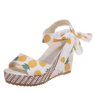 HINDOLA Womens Summer Espadrille Sandals Platform Casual Lace Up Closed Toe High Heel Beach Shoes Sandals for Women Wedge