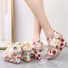 HINDOLA Womens Summer Espadrille Sandals Platform Casual Lace Up Closed Toe High Heel Beach Shoes Sandals for Women Wedge view 4
