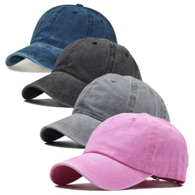 4 Packs Men Women Baseball Sun Hats Summer Vintage Washed Distressed Baseball Cap Dad Golf Hat for Men Women 4packs BlackGreyNavyPink