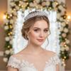 QXMYOO Vintage Women Wedding Tiaras Silver Cubic Zirconia Pageant Crowns Sweet 16 Birthday Prom Party Quinceanera Crowns Bridal Hair Accessories (Silver) view 2