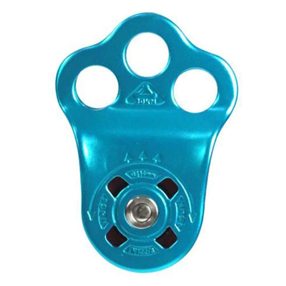 Climbing Pulley,30KN Three Holes Ball Bearing Single Pulley,Rock Climbing Pulley for 14mm Rope Hauling, Rock Climbing, Rescue Applications, Zipline Sports Etc