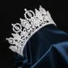Luxury Crystal Tiara Crown for Women - Sparkling Cubic Zirconia Bridal Headpiece for Wedding, Prom, Pageant, Quinceanera - Silver Princess Hair Accessories for Bride view 4