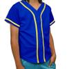 DIGITMON Kids Baseball Jersey Button Down Premium Hip Hop T Shirts Uniform RoyalBlue Yellow for 8y Toddlers view 2