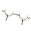 Zerodis 2Pcs Horse Spurs Stainless Steel Western Cowboys Spurs with Rotating Gear for Equestrian Enthusiastic Simple Riding with Rotatable Spur Plated Wholesale All Around Walking view 1