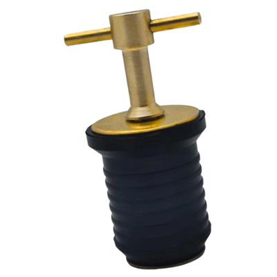 MarineNow Brass T-Handle Drain Plug 1" Diameter Choose Pack Size (2-Pack)