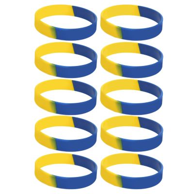 FOLOSAFENAR Comfortable Rubber Bracelets 10 Piece Set, 6.5 cm Diameter, 1.2 cm Width for International Soccer World Cup Sports Events and Games