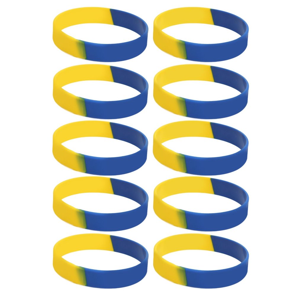 FOLOSAFENAR Comfortable Rubber Bracelets 10 Piece Set, 6.5 cm Diameter, 1.2 cm Width for International Soccer World Cup Sports Events and Games