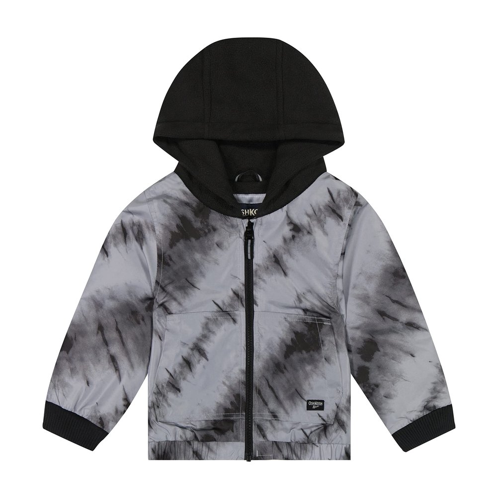OshKosh B'gosh Boys Fleece-Lined Midweight Hooded Jacket, Grey, 5-6