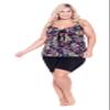 Avenue Women's Plus Size Hi Waist Swim Short, 14 Black view 1