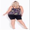 Avenue Women's Plus Size Hi Waist Swim Short, 14 Black view 2