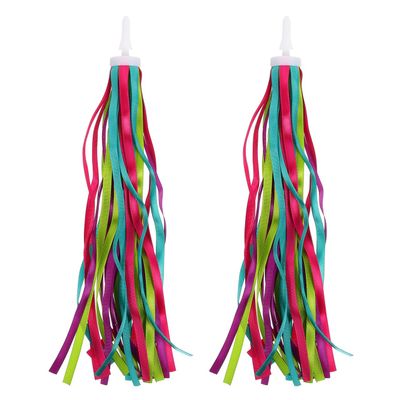 BESPORTBLE Children S Bicycle Streamers - Colorful Double-Sided Nylon Tassel Ribbons for Kids Bikes and Scooters Easy to Install Handlebar Accessories Perfect for Birthday Parties and Daily Rides