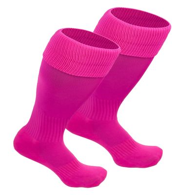 Pee Wee Soccer Socks, 2 to 4 Years, Toddler Soccer Knee High Tube Socks, Little Kids Soccer Socks (Pink)